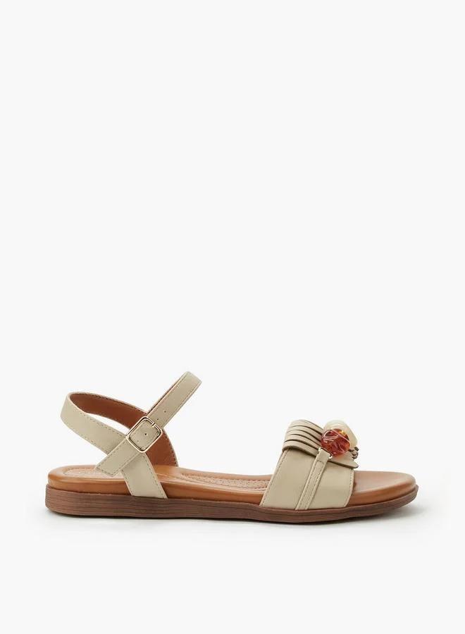 Le Confort BEIGE Women Stone Embellished Sandals for Women | Best Price UAE